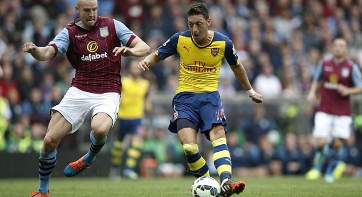 Aston Villa defeated by Arsenal in the English Premier League at Villa Park in Birmingham