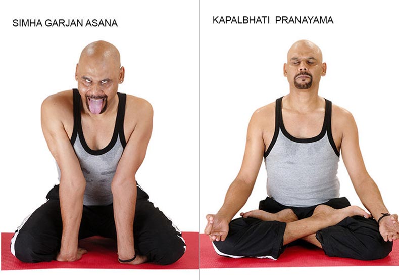 Singrajanasana Kapalbhati Pranayama