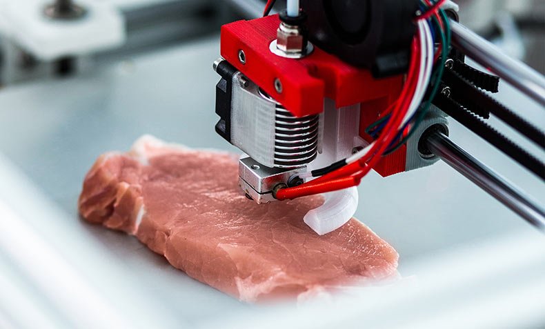 Meat is prepared in 3D bio-printer machine