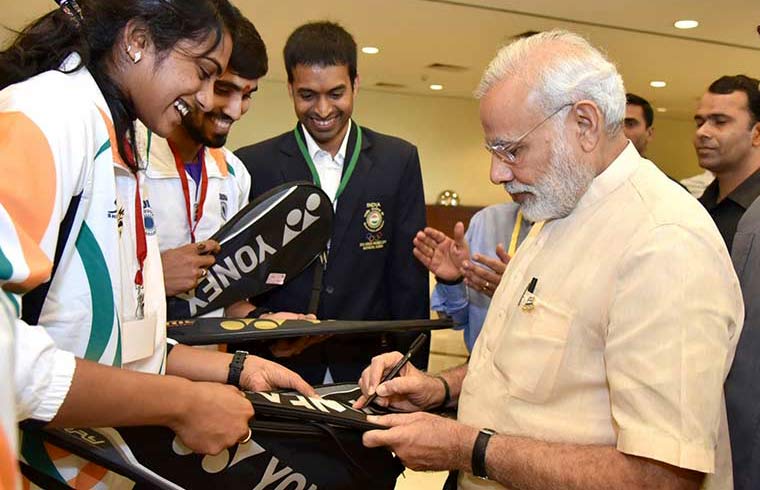 Players of Rio Olympic Squad with Prime Minister Narendra Modi