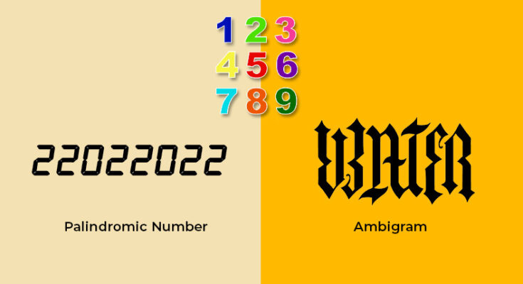 What does Palindromic Number and Ambigram mean?