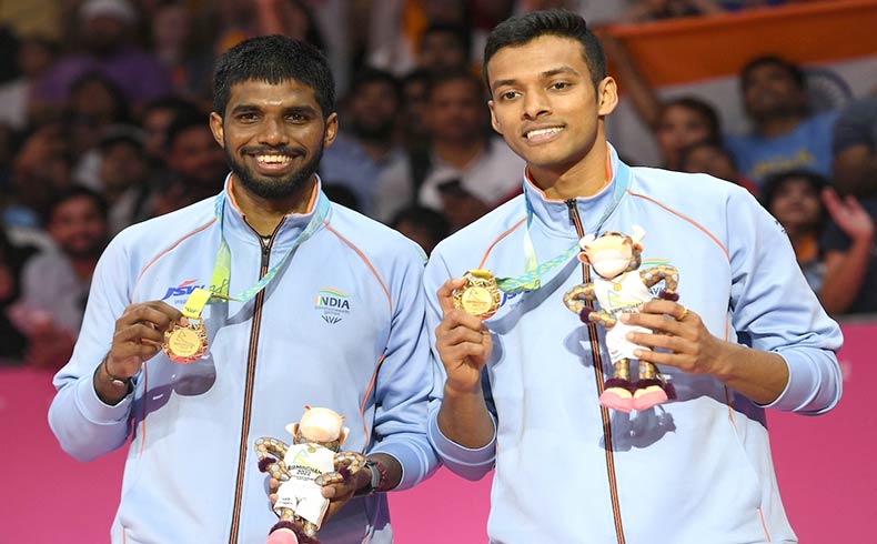 Satwiksairaj Rankireddy and Chirag Shetty won Men's Doubles Gold.